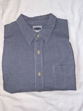🔥 RECLAIM BY LEGEND Gingham Button Down | Classic Blue & White | XL | EUC
